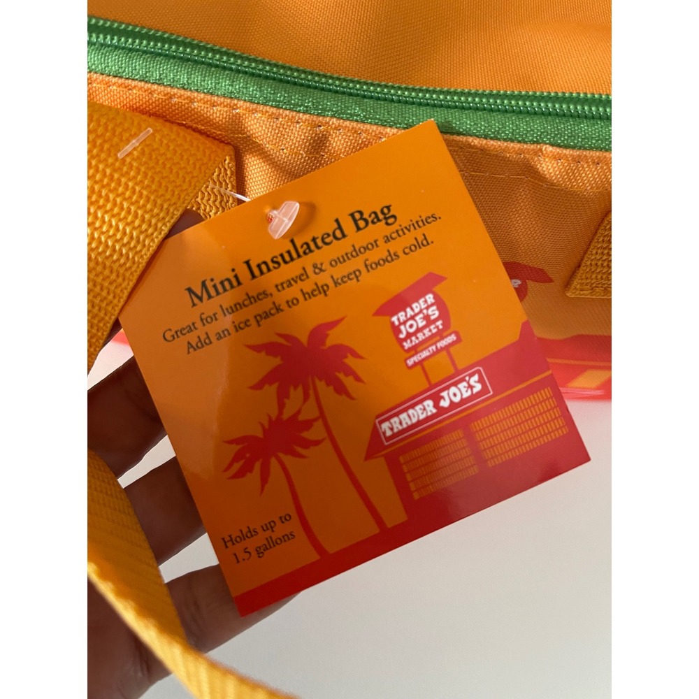 Trader Joe's Insulated Mini Lunch Bag Orange Green Palm Tree Collection 2026 - Picture 11 of 12